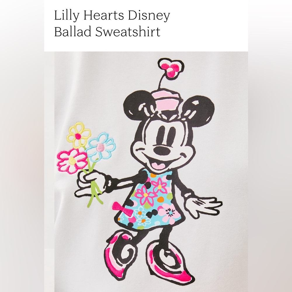 Sold🎈🎈🎈Lilly Pulitzer Lilly Hearts DisneySweatshirt❤️‍🔥NEW - Picture 2 of 13